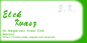elek kvasz business card